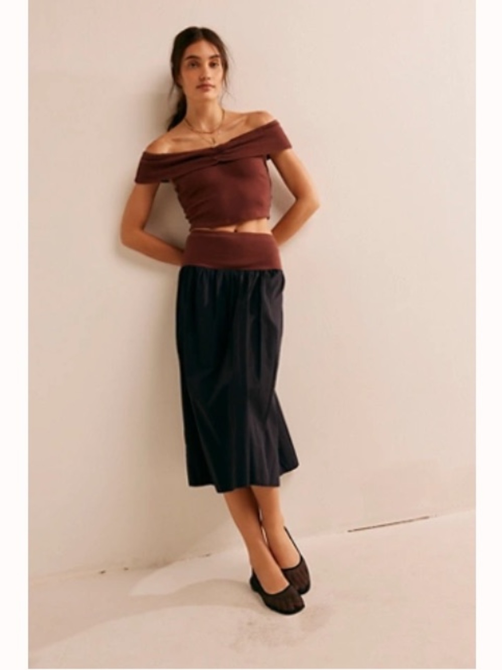 Free People Off-Shoulder Skirt Set